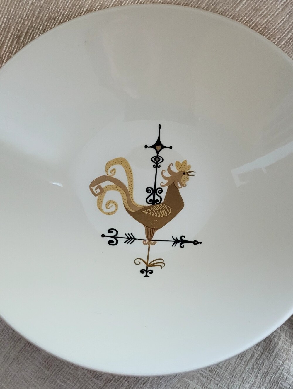 Edwin Knowles Weather Vane Pattern Vegetable Bowl 8.75" MCM Farmhouse Style 1959